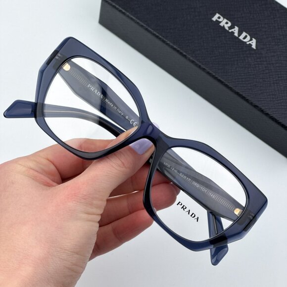 Prada Women BRAND NEW Eyeglasses Blue Crystal Cat Eye PR18WV 08Q1O1 - Picture 2 of 10